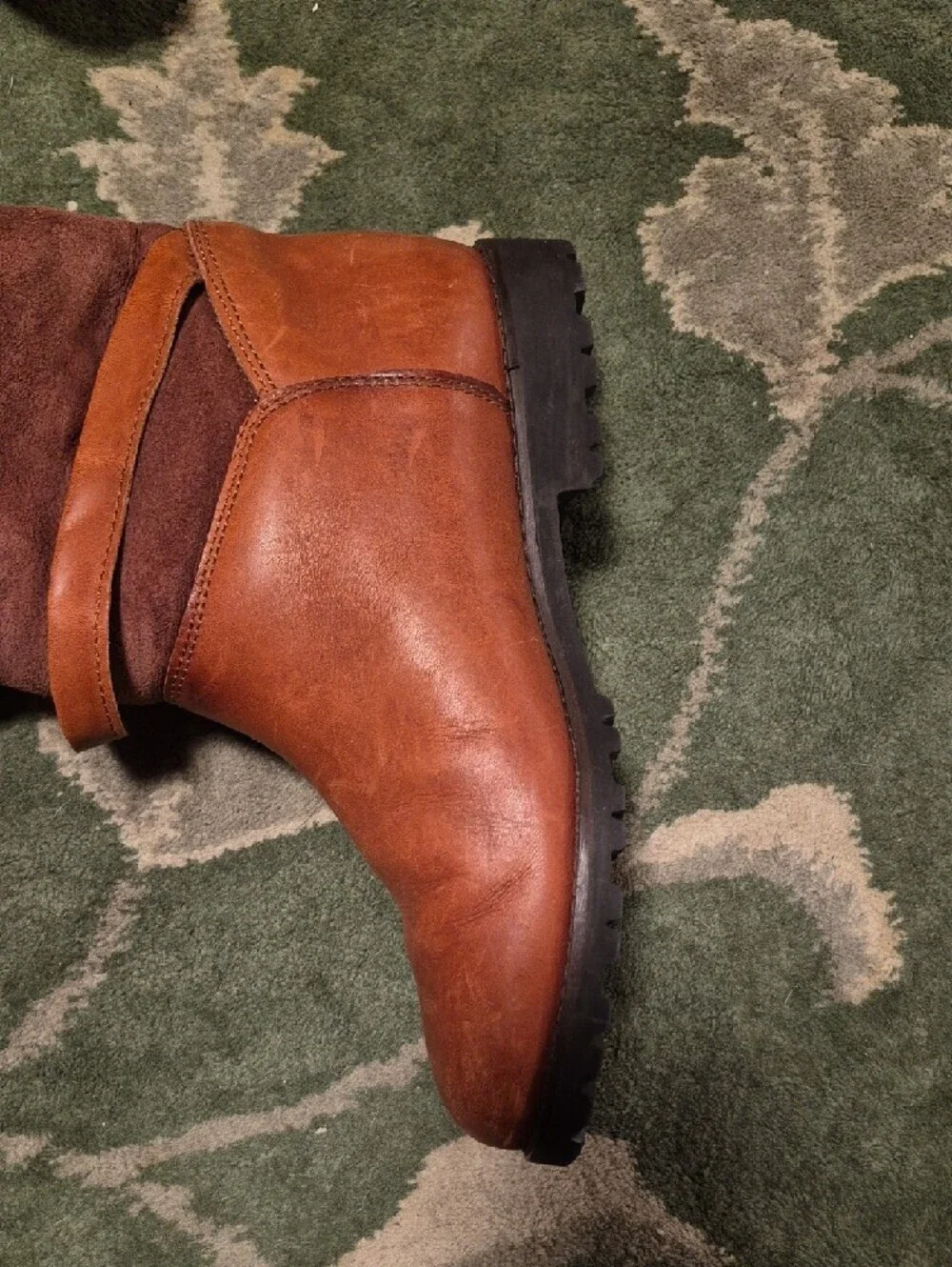 Timberland Chestnut Leather & Suede Fur-Lined Mid-Calf Boots